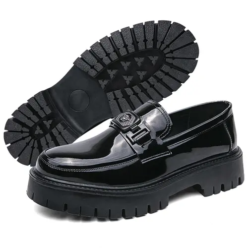 Men's Classic Slip-On PU Leather Loafers - Chic Tassel-Button Decor, Simple Elegant Plain Round Toe, Business-Temperament Flats, Daily Wear Footwear, Spring Gift for Him
