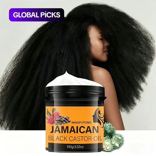 Jamaican Black Castor Oil Natural Hair Butter, Daily Haircare Product, Nourishing Hair Treatment, Moisturizing Balm for Eyelashes & Eyebrows, Hair Moisturizing Treatment for Women & Men #GLOBAL PICKS