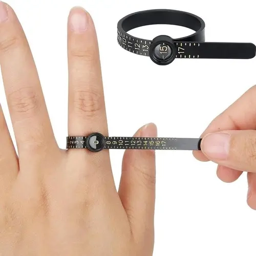 Accurate Reusable Ring Size Measuring Gadget with Magnified Glass, Precision Finger Sizing Tool for Adult Casual Jewelry Fitting Needs,home decor