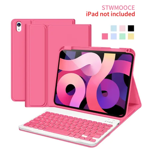 STWMOOCE For iPad Tablet Computer Wireless Keyboard Magnetic Cute Case Protective,Compatible with 10.2-inch iPad 7/8/9th, 10.9-inch iPad 10th, 10.9-inch iPad Air4/5th, 11 iPad Air(M2/M3), 11-inch iPad Pro2/3/4th Gen,Pink Protection Casing Screen Cover out