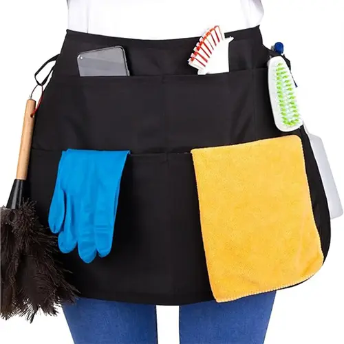 Waterproof Professional Cleaning Apron with 5 Pockets, Fashionable Casual Style, High-Quality Fabric, Comfortable and Durable, All Seasons Use