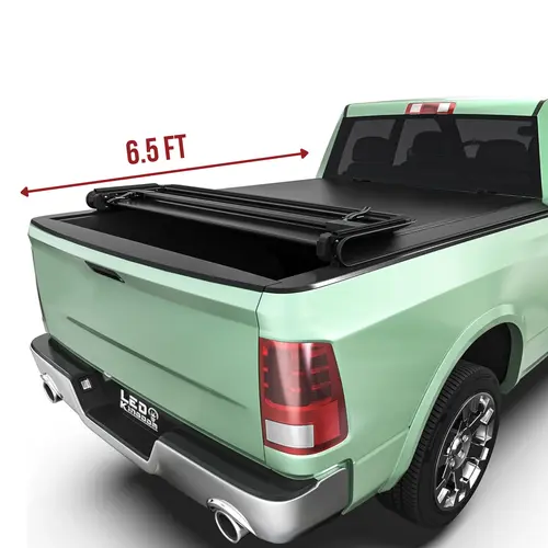 [Fits Ram 1500(Classic & New) 2002-2026 & Ram 2500 3500 2003-2026] 6.4 Ft Bed, Soft Quad-Fold Truck Bed Tonneau Cover