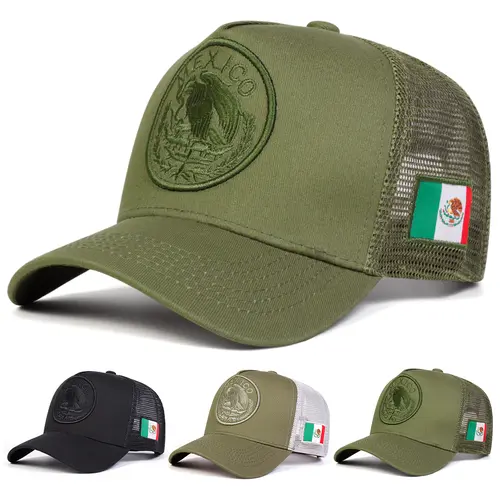 Unisex Dad Cap Style Mexican Flag Embroidery Baseball Cap - Adjustable, Sunscreen, Casual Outdoor Hat for Spring Summer (Unisex Style Fit)