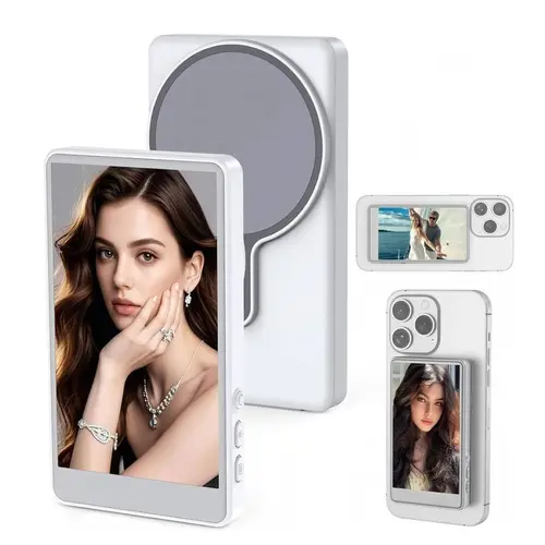 Wireless Magnetic Phone Screen, Rechargeable Wireless Phone Screen, Remote Control Phone Selfie Screen, Magnetic Smartphone Holder, Magnetic Phone Mount, Phone Accessories for Home & Office