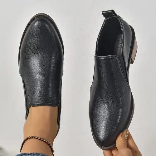 Women's Fashionable Solid Color Ankle Boots, Casual Comfortable Pointed Toe Boots for Daily Wear, Female All-match Trendy Shoes for Daily Wear, Girl, Elegant Boots, Pu Leather Boots