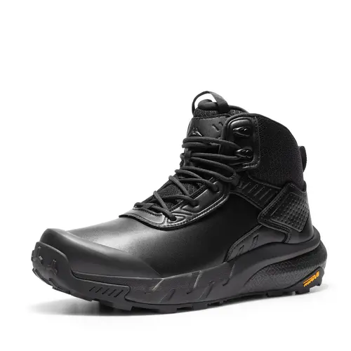 NORTIV 8 Men's Waterproof Military Tactical Boots - Leather & Nylon Fabric Versatile Work Shoes, Side-Zip, Non-Slip Oilproof Sole, Heavy-Duty Safety Footwear for Jungle Outdoors Camping