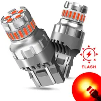 AUXITO Red LED Strobe Tail Brake Light Bulb, CANBUS Ready 7440/7443 OR 3156/3157 LED Flashing Stop Bulbs, 2800LM 300% Brighter Plug and Play, for Backup Light, Tail Light, Brake Light, Turn Signal Light, Parking Light, Pack of 2