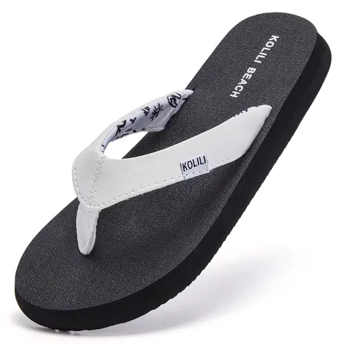 KOLILI Women's Flip Flops, Cushioned Flat Thong Sandals, Comfortable Breathable Slip-On for Summer Beach Walking, Breathable Sandals, Footwear, Flat Sandal Shoes tiktokshopbacktoschool,back to school,back to school haul