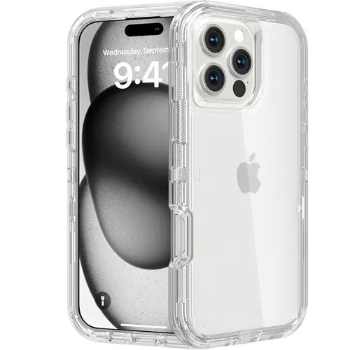 3-Layer Shockproof Clear Case for iPhone 17 Pro Max 16 15 14 13 12 11 Pro Max, Heavy Duty Transparent Military-Grade Drop Protection Cover for iPhone 17 Air iPhone Air,back to school,back to school haul