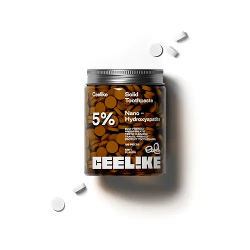 CEELIKE Chewable Mint Cleaning Toothpaste Tablets - Fluoride-Free, Eco-Friendly, Portable Oral Care Alternative with Hydroxyapatite for Minty Fresh Breath, Healthy Toothpaste, Travel Toiletries, Selfcare