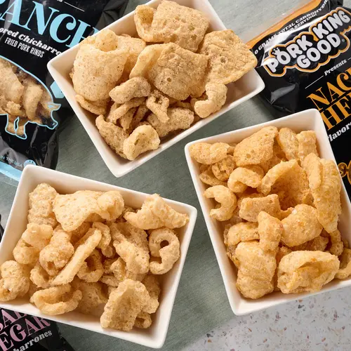 Pork King Good (6) Bags Seasoned Pork Rinds Variety Pack