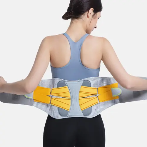 aoFIT Mesh Sports Breathable Back Brace - Adjustable Lumbar Compression Belt with Lumbar Pad, High-Elastic Fabric Flexes with You, Support Stays Firm While You Move for Women & Men