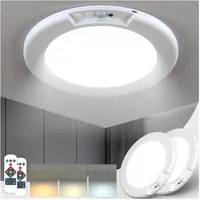 Rechargeable Motion Sensor Ceiling Light - 2 Pack Battery Operated New Light w/ Remote | Ultra-Thin | 400LM Magnetic Suction Wireless Lights, for Closets, Indoor, Stairs, Hallway, Shower Led Lighted,campingessentials,Sensor Light for Cabinet