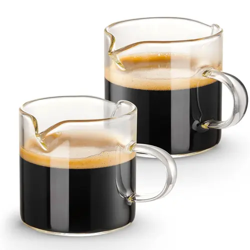 Espresso Cup, Cappuccino Cups, Clear Glass Coffee Cup with Handle, Coffee Making Tool for Home Office Use, Kitchen Accessories, Beverage Cup, Drink Cup, Glass Cups