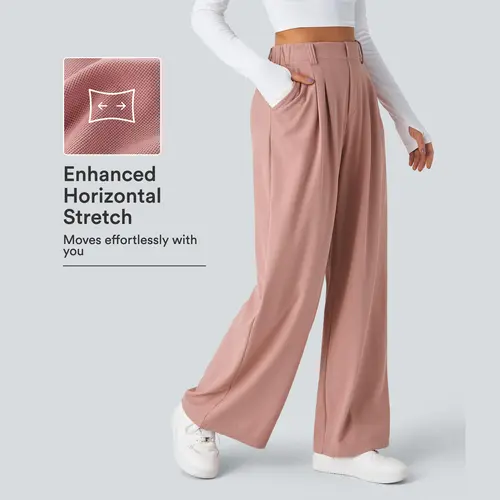 Halara Flex High Waisted Pocket Wide Leg Waffle Work Pants #BackToSchool