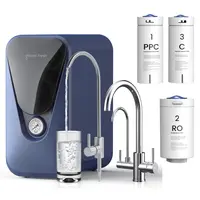 GLACIER FRESH U03 Under-Sink RO System, 800 GPD Faucet, 5 stage Reverse Osmosis Water Filter System, Non-Electric, Tankless,  3:1 Pure to Drain, Reduce TDS PFAS PFOS for Home Kitchen upgrade, Filtration Accuracy 0.0001μm, Reverse Osmosis Water Filtration,