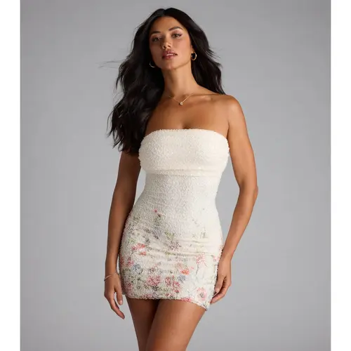 Felicia Floral Beaded Mini Dress
