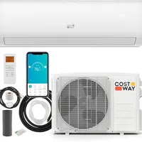 COSTWAY Split Air Conditioner& Heater, 9000-24000BTU Wifi Enabled Inverter Air Conditioner & Heater Pump System, Compatible with Alexa, w/Installation Kit