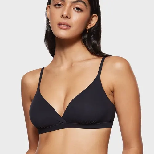 INLYRIC Women's Inbarely Triangle Bralette Comfortable Unlined V Neck Wireless Smoothing Bra Top Stretch