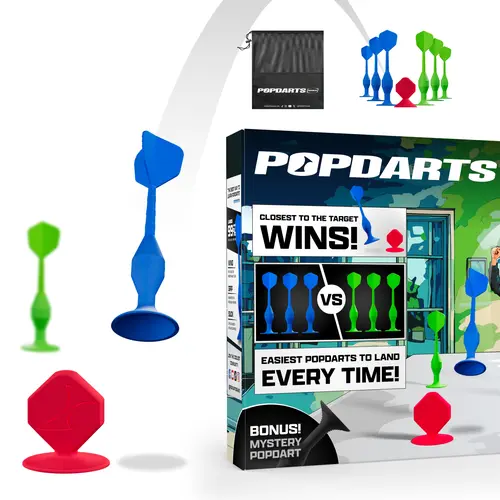 Popdarts Rookie Pack Darts Set - Unisex Built-to-Last Suction Cup Darts Gear, One Size, Safe for Ages 5+, Family Game Night Points, Indoor Floor Game