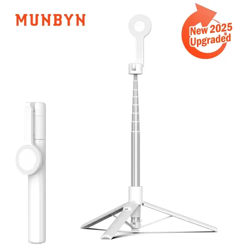 MUNBYN Auto-Deploying Magnetic Tripod, 70'' Auto-Open Selfie Stick with Remote Control, MagSafe-Compatible for iPhone 12-16 Series, MagSafe Cases, Smartphone, Cellphone, Mobile Devices