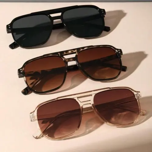 ShineThru Unisex Polycarbonate Sunglasses (3-Pair) - Retro Gradient Tinted Lens, Full Rim, 2026 Summer Aviator Style, UV-Protective, Eye Fashion for Daily Shades Look, Retro Tinted Look Adds Instant Polish