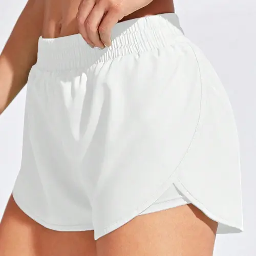 Woven Trendy Seller Popular Items Sporty Fitted Curved Hem Casual Stretch Shorts