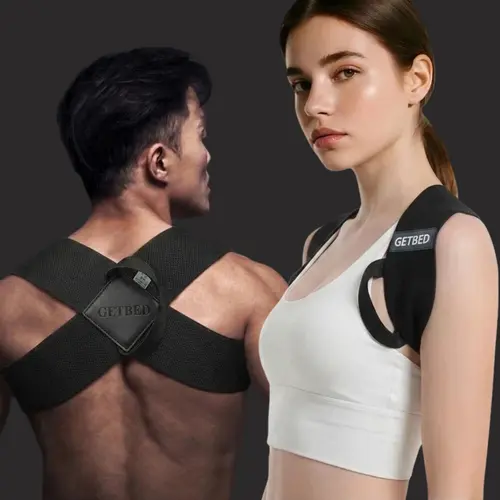 GETBED Elastic Shoulder Straps -Posture Support Straps for Men & Women, Gym & Exercise Equipment for Bench Presses,Training, Press Lifts, Chest Straightening, Posture Fix, Back Correction - Home/Office Use (S-XXL) Weight Lifting Belt Weighted Belt