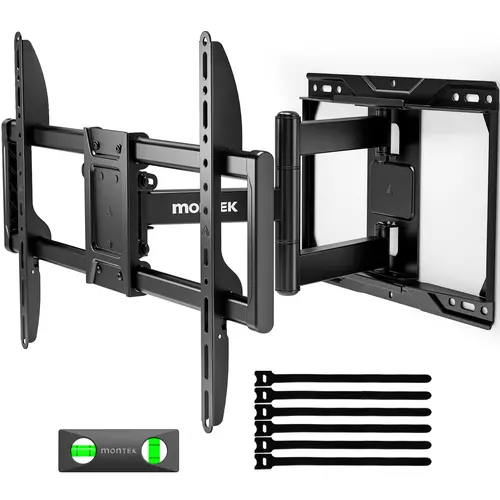 monTEK Ultra Slim TV Wall Mount for 37-95 Inch TVs | 1.1" Thin Low Profile Full Motion Bracket | Dual Swivel Articulating Arms with Tilt | Max VESA 600x400mm | Holds 132lbs | Fits 16"/18" Studs tiktokshopbacktoschool