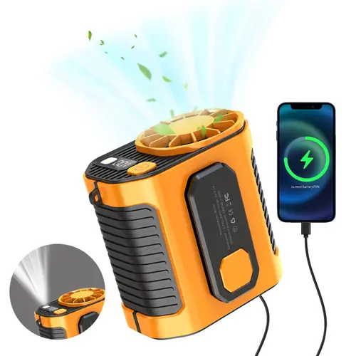 Portable Waist Clip Fan, Cool Clip Fan Under Shirt, Personal   Belt Fan Clip On Waist Portable Cooling Fan, with LED Light, USB Rechargeable Portable Waist Fan for Outdoor Play and Work,back to school,back to school haul