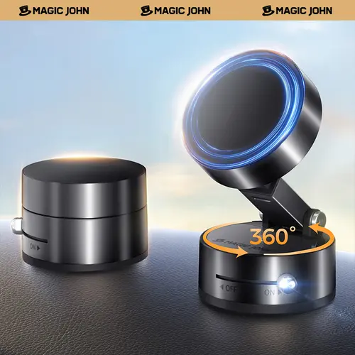 New-MAGIC JOHN 360° Magnetic Phone Holder Strong Magnetic Grip, Anti-Slip Base & Foldable Design for Car, Home & Travel,back to school,back to school haul