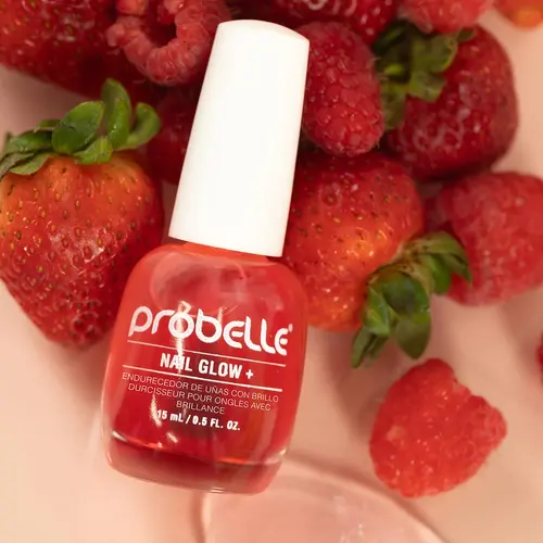 Probelle Nail Glow + Nail Strengthener and Hardener with Sheer Jelly Tint, Hard To Resist Ultra Glowy Nail Shine, Tinted Nails Strengthening Blush for Brittle, Thin, Damaged Nails 0.5 oz, Nail Polish, Glossy, Manicure