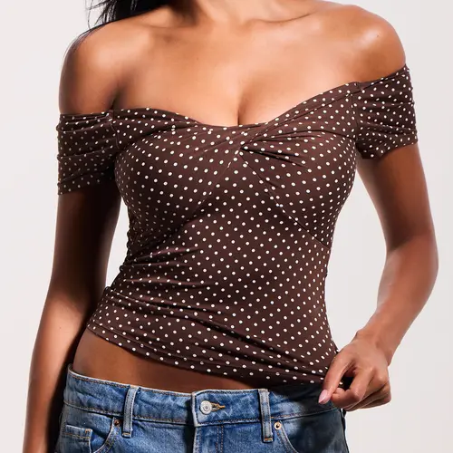 Twist Off The Shoulder Short Sleeve