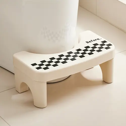 Multi-Purpose Plastic Portable Toilet Step Stool, Natural Squat Posture, Less Toilet Strain, Sturdy Plastic for Daily Use, Non-Slip TV-Seen Trusted Bathroom Footrest for Home Use