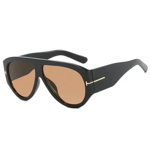 ShineThru Unisex Retro Oversized Aviator Shades - Trendy Casual Stylish Windproof Punk Sunglasses,, Large Frame Beach Fashion Eyewear Accessory, Trendy Casual Sunglasses