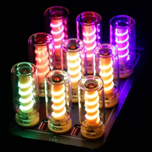 2025 New Upgrade 66mm Transparent Spiral Multi-Functional Touch LED Colorful Backlight Nightlight - USB-Powered Car Accessories, Glass Bottle Cool Stuff for Car Interior, Room Decor, DIY Projects, Gifts
