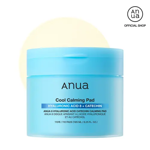 [Anua] 8 Hyaluronic Acid Catechin Calming Pad (185ml / 110Pads)｜Cooling Toner Pads, Korean Skincare, Puffiness Relief, Green Tea, Hydrating, Smoothing, Caffeine, Ascorbic Acid, Revitalizing, Pore control, makeup longevity