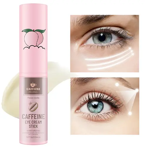 [Four Pack]ROZINO Caffeine Eye Cream Stick - Moisturizing and Restoring Skin Vitality, Eye Brightener and Corrector, 3g