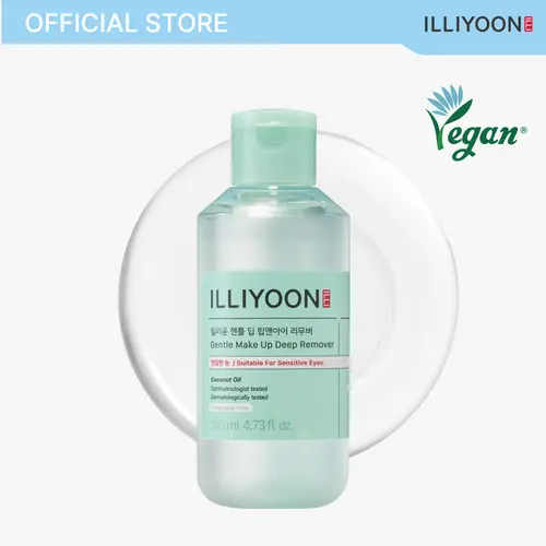 [ILLIYOON] Gentle Make Up Deep Remover | Waterproof Makeup Remover, Gentle on Sensitive Eyes & Lips, Ophthalmologist-Tested, Effective Cleansing, Coconut Oil, AHA & BHA, 4.73 fl. oz. (140ml)
