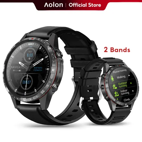 Aolon GT5 Pro Smartwatch - 1.6-in HD Screen, Metal Alloy-Steel Body, Magnetic Fast Charging, Survival Fitness Tracker, Bluetooth Connectivity, Water Proof, Music Control, Black Wearable Device#back to school#travel essentials