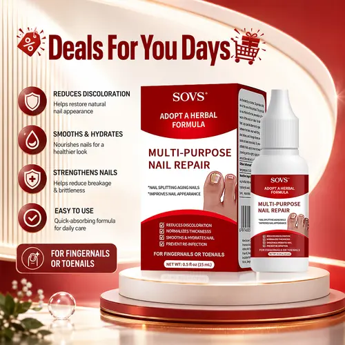[BUY 1 GET 1 FREE] SOVS Toenail Fungus Treatment Extra Strength, Antifungal Solution for Toenail or Fingernail, Triple Action Formula for Remove Fungal, Repair and Renewal Damaged Nails, 0.5 Fl Oz，#DealsForYouDays