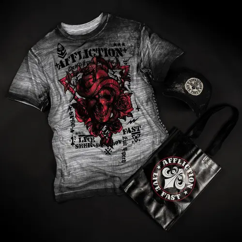 Affliction Men's Mystery Shirt and Hat