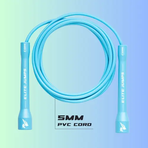 Elite Jumps Core 5mm PVC Skipping Rope - Adjustable Exercise & Home Workout Equipment with Unbreakable Handles, Ultra-Durable Non-Kinking PVC for Indoor/Outdoor Fitness, Boxing (For Men & Women), Exercise Equipment, 10 Ft Long