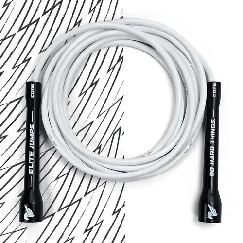 Elite Jumps 6mm PVC Fitness Skipping Rope - Unbreakable Handles, Ultra-Durable Non-Kinking PVC, Adjustable 10' for Tall Jumpers (10 ft Long), Indoor/Outdoor Exercise Equipment for Boxers, Home Workout & HIIT Training Gear
