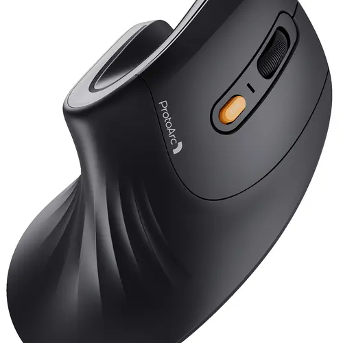ProtoArc Ergonomic Mouse, EM11 NL Bluetooth Rechargeable Wireless Vertical Mouse, 3 Multi-Device Connectivity for Computer/PC/Laptop, 2.4GHz Optical Mice for Windows, Mac OS
