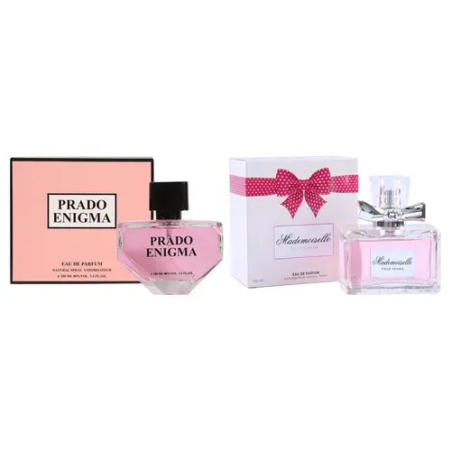 Women's Perfume Bundle - Prado Enigma and Mademoiselle Spray Perfume Eau de Parfum for Women 100ml/3.4fl.oz. each