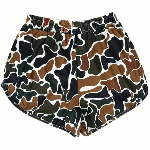 Women's Camo Print Shorts, Casual Comfy Breathable Loose Fit Shorts for Daily Wear, Ladies Bottoms for Summer