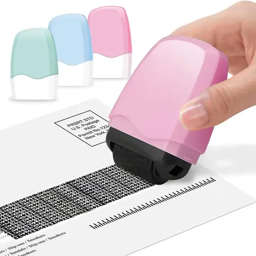 Identity Theft Protection Roller Stamp, Confidential Privacy Security Stamp for Blacking Out Addresses and Sensitive Information on Shipping Labels, Mail, Bills and Documents, Home Office Supply