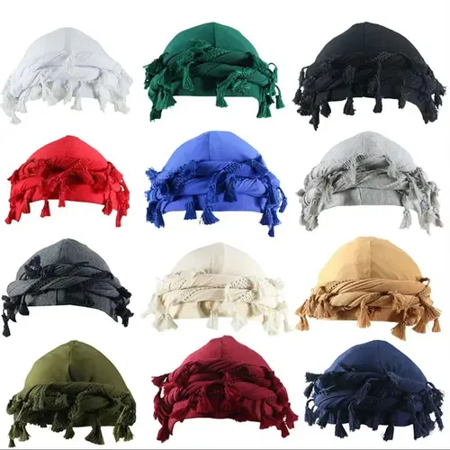 Silk Satin-Lined Adjustable Rope Brim Hat for Men - Twist Durag Style, Elastic Pre-Tie Beanie, Satin Smooth, Machine Washable, Versatile, Men's Accessories, Daily Use, Turquoise