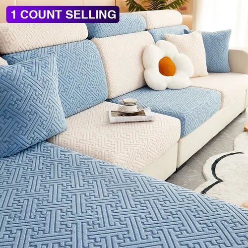 Modern Solid Color Stretchable Elastic Sofa Cover, 1-Count Simple Sofa Slipcover, Soft Washable Couch Protector for Home Living Room, Suitable for 1/2/3/4-Seater Sofas